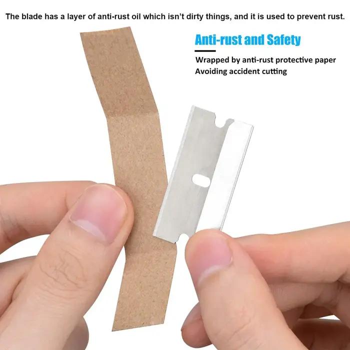 50pcs 100 pièces lame de rasoir grattoir métal verre colle nettoyant dissolvant couteau remplacement