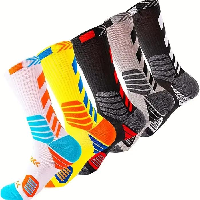 Paire chaussettes sport homme coton confortables - Tubes mi-mollet respirants amortissants pour activités physiques