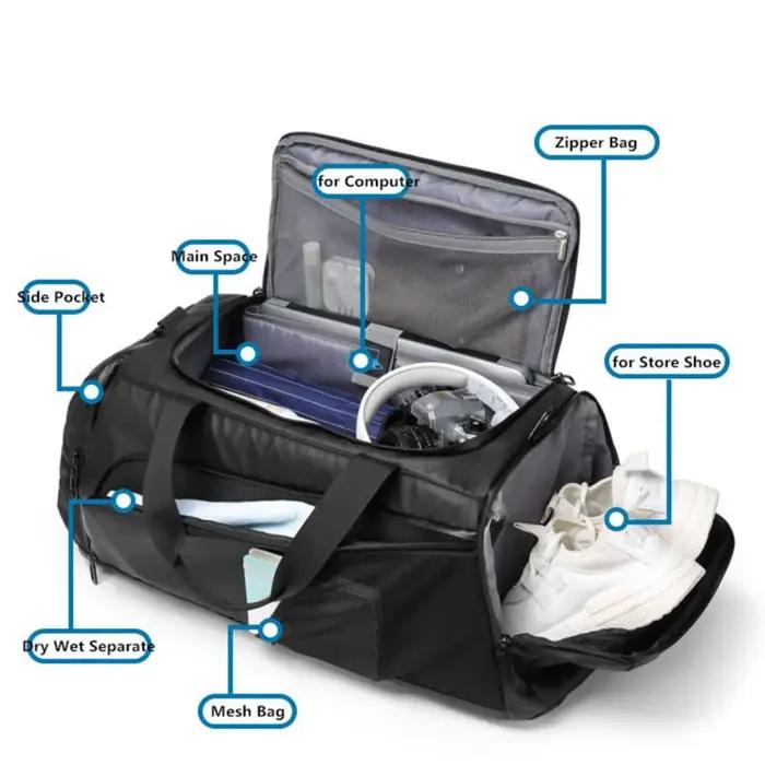 Sac de sport pour hommes, grande capacité, entraînement, Fitness, sac de sport, sac à dos sec et hum