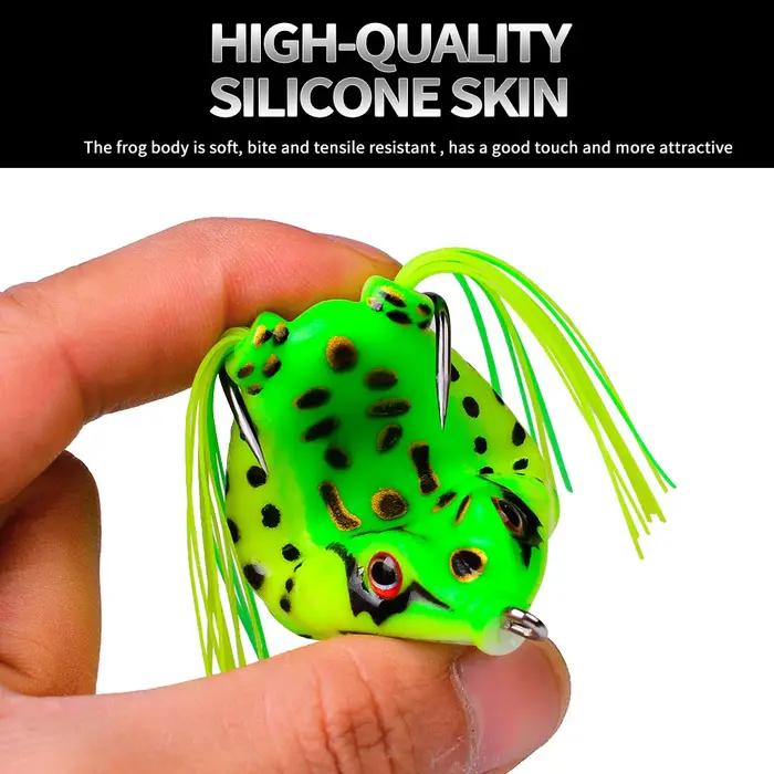 Leurre de pêche en forme de grenouille avec hameçons, appât Élen plastique souple avec yeux 3D, 5g,