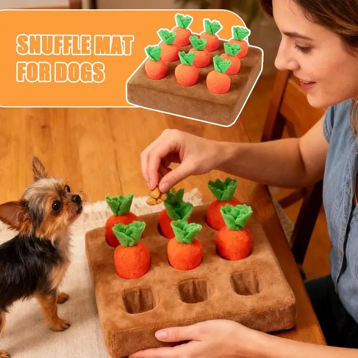 Tapis de jeu interactif en forme de carotte pour chiens et chiots