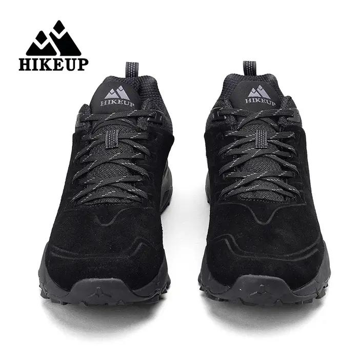 HIKEUP chaussures de randonnée pour hommes Sports de plein air Camping chasse marche chaussure daim cuir véritable respirant Sneaker antidérapant