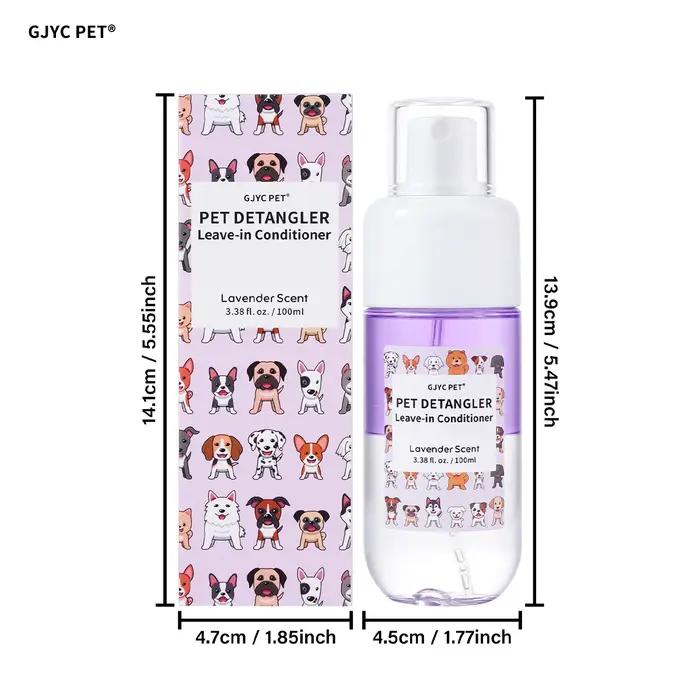 Spray démêlant pour poils d'animaux 100ml, parfum lavande, sans alcool, démêle, lisse et adoucit pou