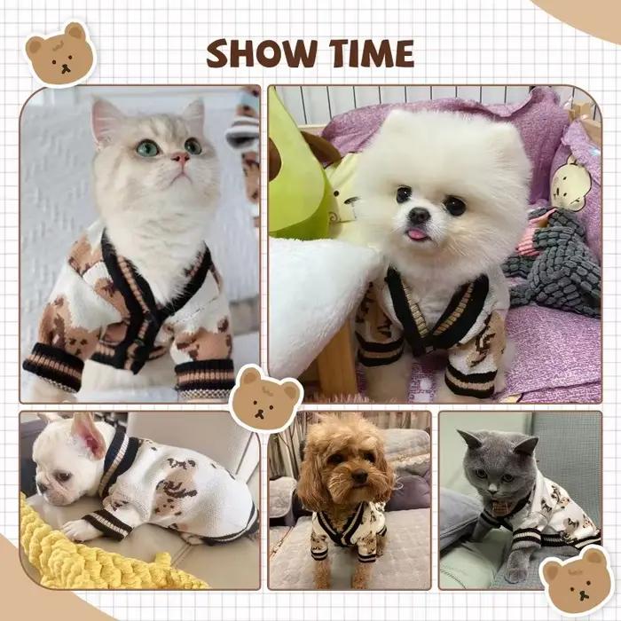 Pull en coton 100% pour animaux de compagnie classique, élégant et confortable pour chiens, chats, chiots et autres petits animaux occasions spéciales