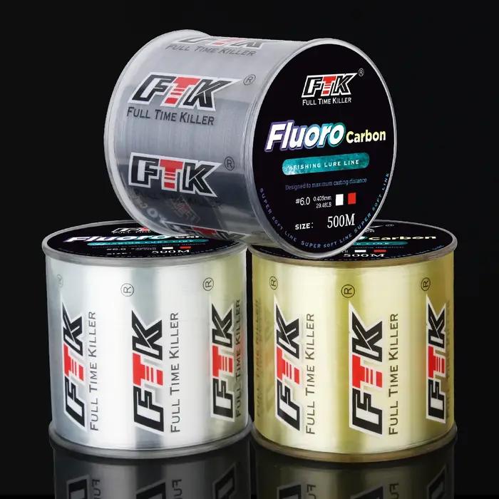 FTK – ligne de pêche avec revêtement en Fiber de carbone, ligne en fluorocarbone 300M/500M 0.14-0.5m
