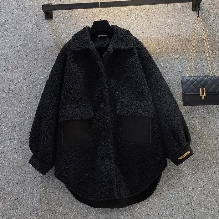 Veste en laine d'agneau pour femme design moderne hiver automne élégante chic bureau femme confortable occassions spéciales