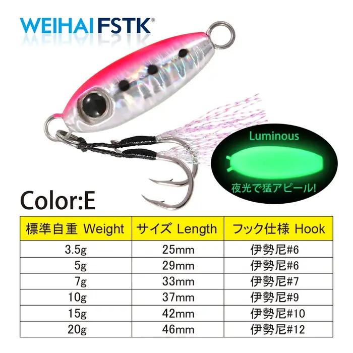 FSTK Micro gabarit Shore coulée gabarits cuillère 3.5G 5G 7G 10G 15G Rockfishing goutte lente
