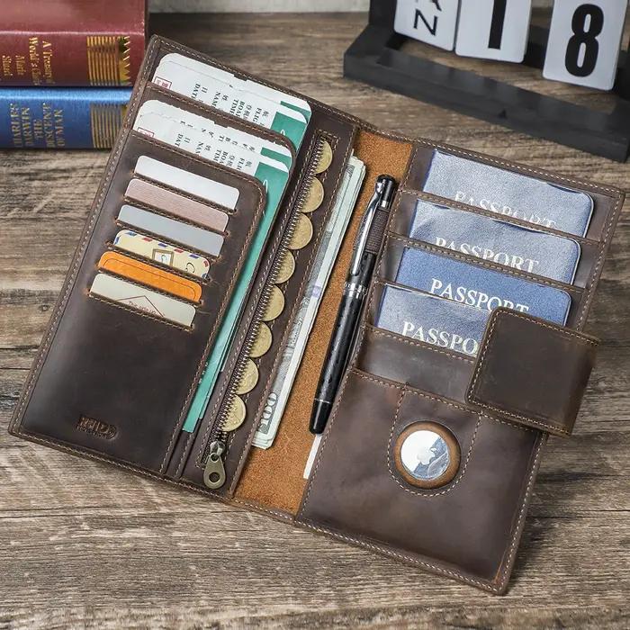 Portefeuille de voyage en cuir véritable Contact's pour la famille, étuis de passeport, pochettes de passeport, porte-cartes, pochettes de passeport occasions spéciales et quotidiennes