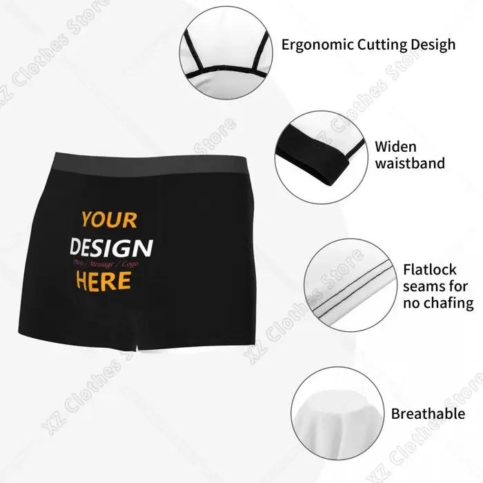 Boxers pour hommes personnalisables en polyester et spandex, confortables et respirants, idéals pour toutes occasions