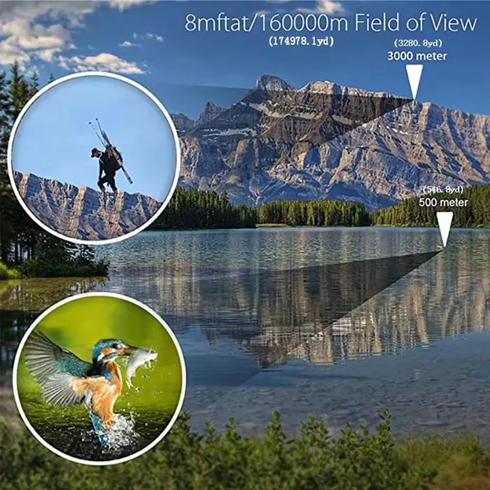 Jumelles professionnelles portables 80X80 haute magnification - équipement léger chasse camping randonnée