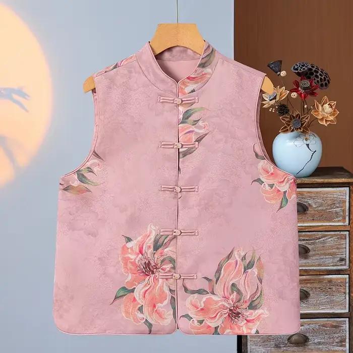 Vêtements traditionnels fins, Streetwear, manteaux de style chinois, gilet pour femmes, vestes, vête