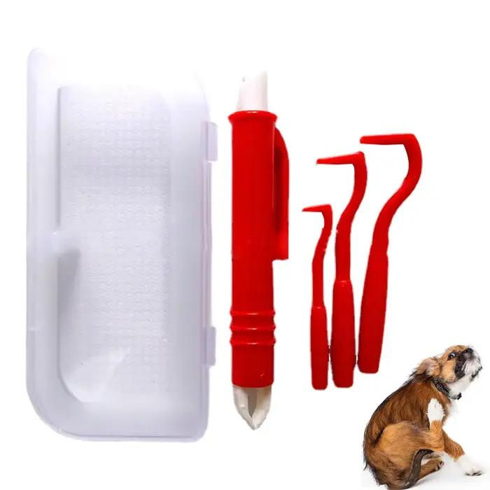 Ensemble d'outils pour enlever les tiques, pour chiens, pincettes, dissolvant de puces, peigne, fournitures pour poux, chat, animal de compagnie, fournitures d'élimination des tiques de cheval humain,
