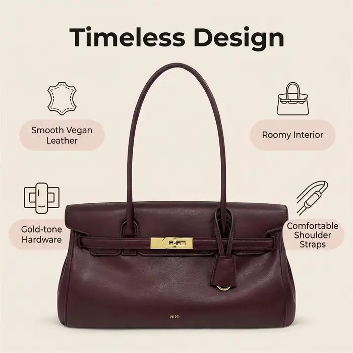 Sac sous le bras JW PEI Yara pour femme, sac à main tendance en cuir souple avec boucle de verrouill