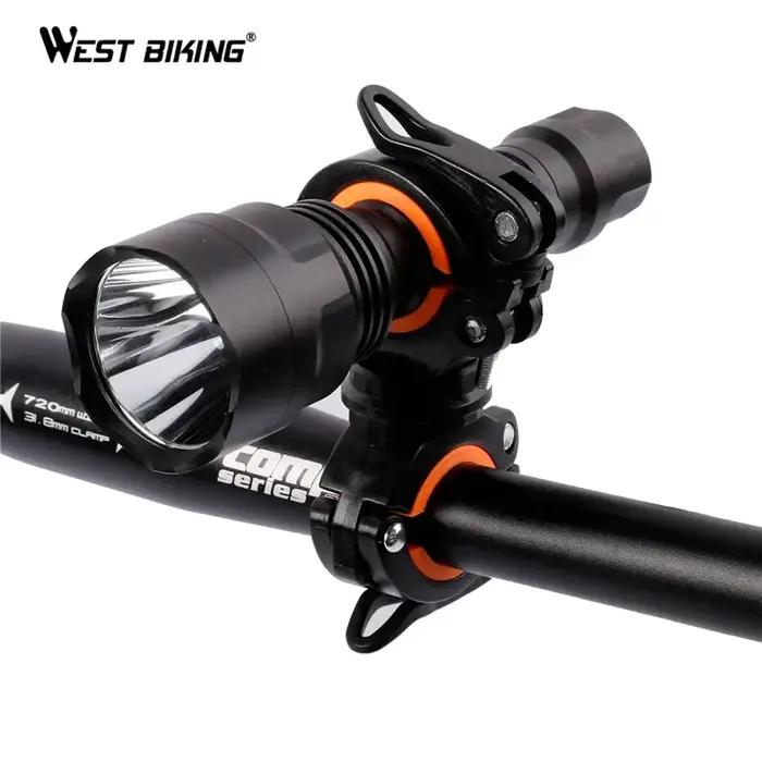 WEST BIKING-Support de lampe de vélo rotatif multifonctionnel et résistant à 360 degrés, accessoires
