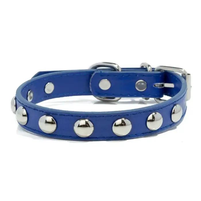 Collier de chiot en cuir coloré pour animaux de compagnie