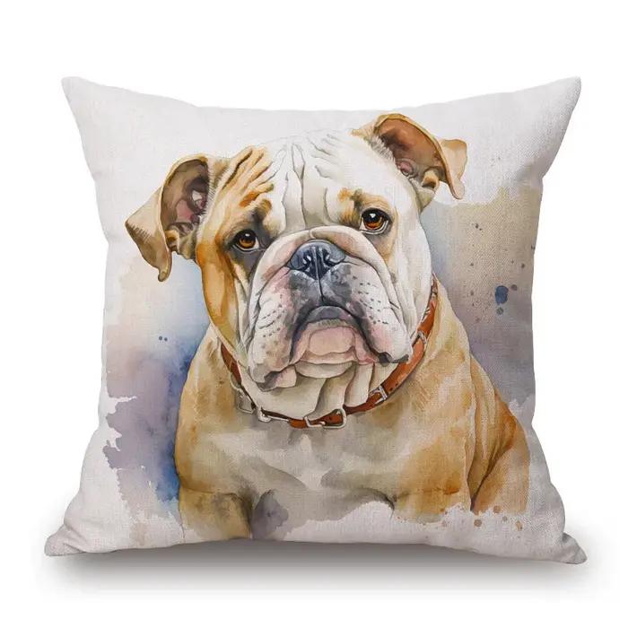 Housses de coussin WONDERISE imprimées à la main en polyester pour animaux de compagnie carrées en argent blanc bleu ciel beige et plus pour intérieur élégant