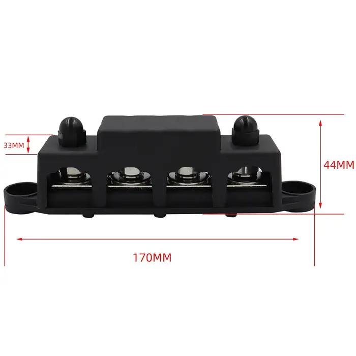 M8 M10 4 voies rangées de câblage bornier de barre omnibus, bloc de distribution d'énergie voiture