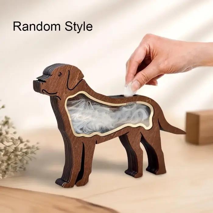 Boîte commémorative en bois massif pour poils de chien