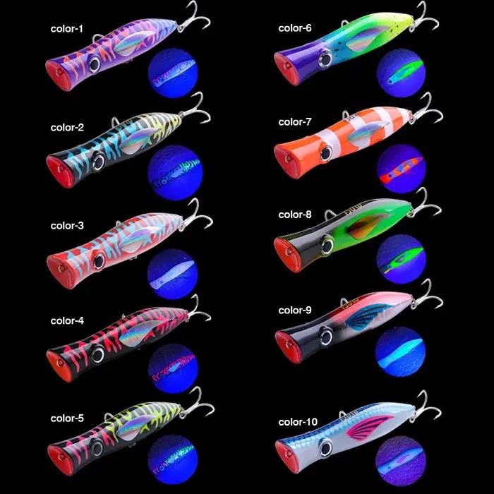 FJORD Popper leurre de pêche 49g Topwater Surface flottante appât avec triple crochets grande bouche eau salée mer