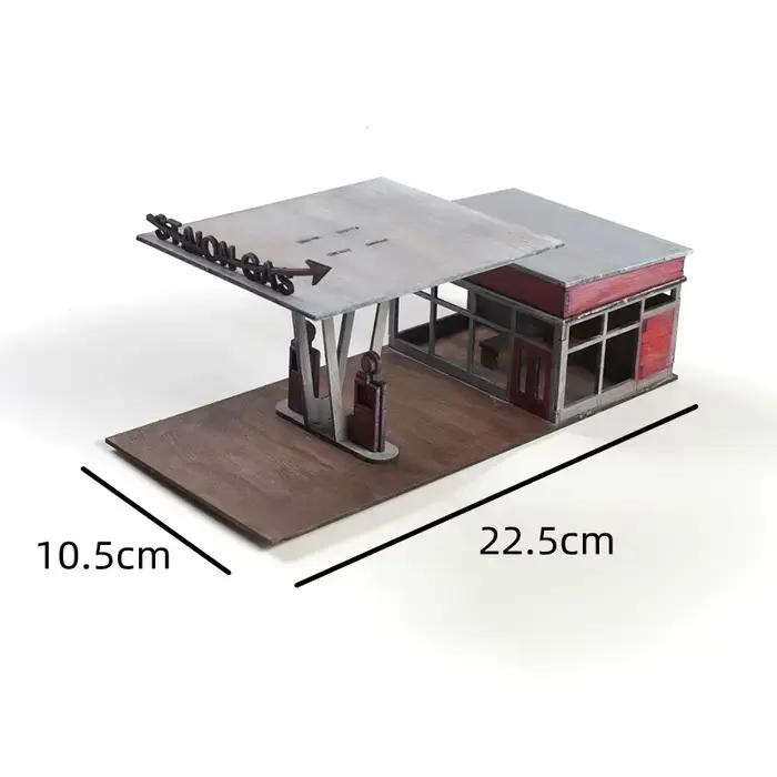 Bâtiments en bois à assembler 1/72 modèle de scène Seconde Guerre mondiale salle de commandement barricades ponts entrepôt gare jouets faits à la main pour collectionneurs