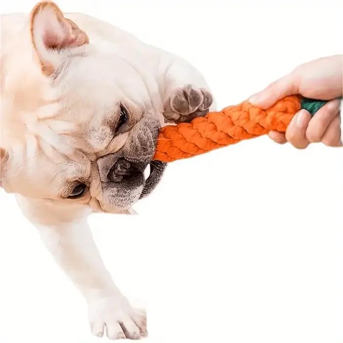 Jouet à mâcher pour chien en forme de carotte résistant aux déchirures