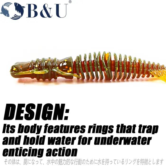 B & U larve leurres de pêche souples leurres artificiels Wobblers en Silicone pour brochet Swimbait