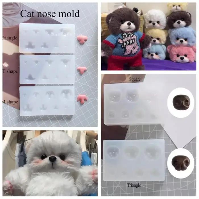 Moules de Simulation de nez de chat et de chien/bricolage fait à la main en argile ultralégère poterie douce et