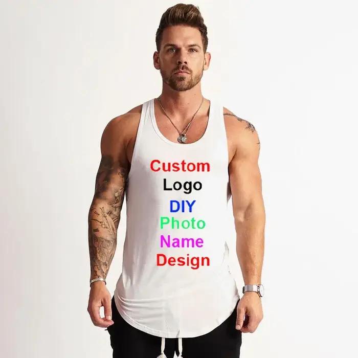 Haut personnalisé Muscleguys homme logo de marque photo lettres design unique vêtement fitness coton précieux style sportif chic entrainement musculation