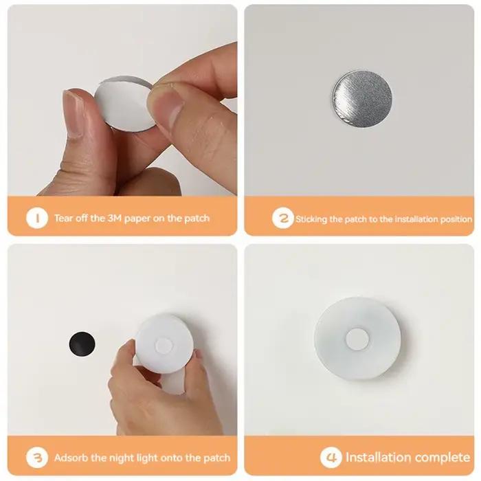 3 couleurs LED veilleuse alimenté par batterie pratique Mini lampe de nuit ronde adaptée à la maison