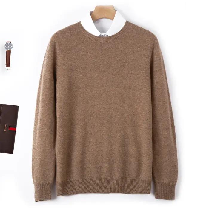 Pull en laine mérinos homme col rond décontracté à manches longues pour toutes les saisons occasions quotidiennes et décontractées
