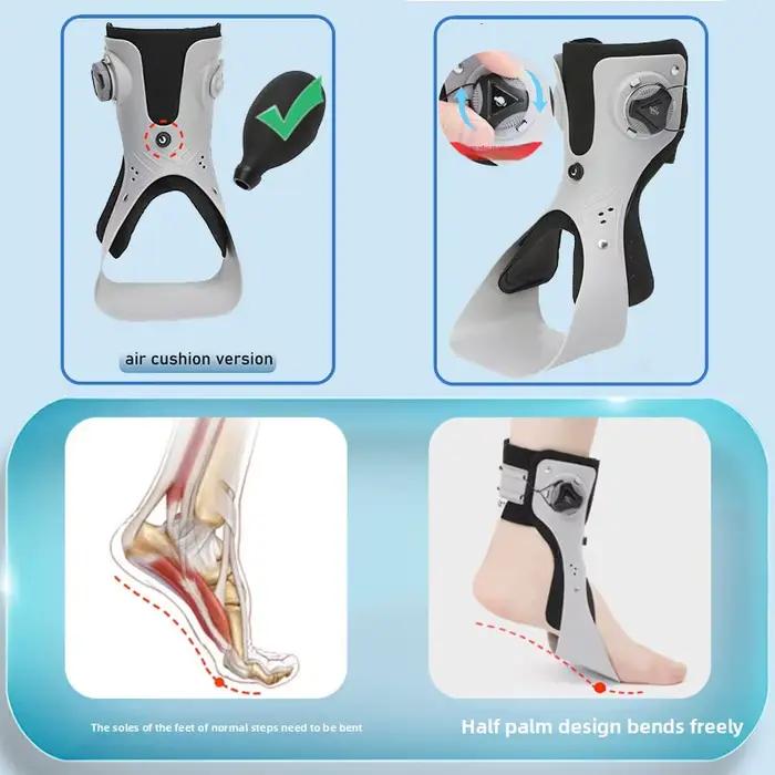 Orthèse de pied tombant AFO AFOs, Support de cheville avec Airbag gonflable confortable pour les chaussures d'accident vasculaire cérébral de l'hémiplégie, marche