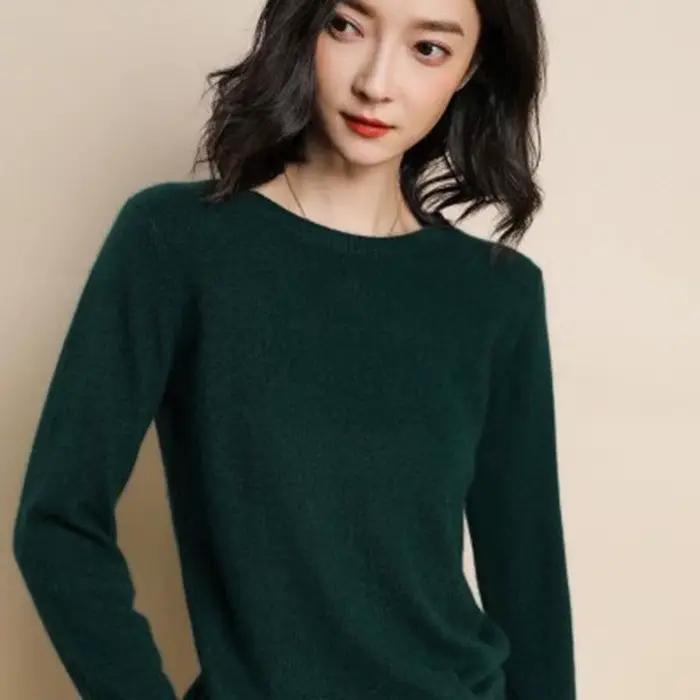 Nouveau femmes pull col rond automne hiver basique pull chaud décontracté Pulls pulls mode coréenne