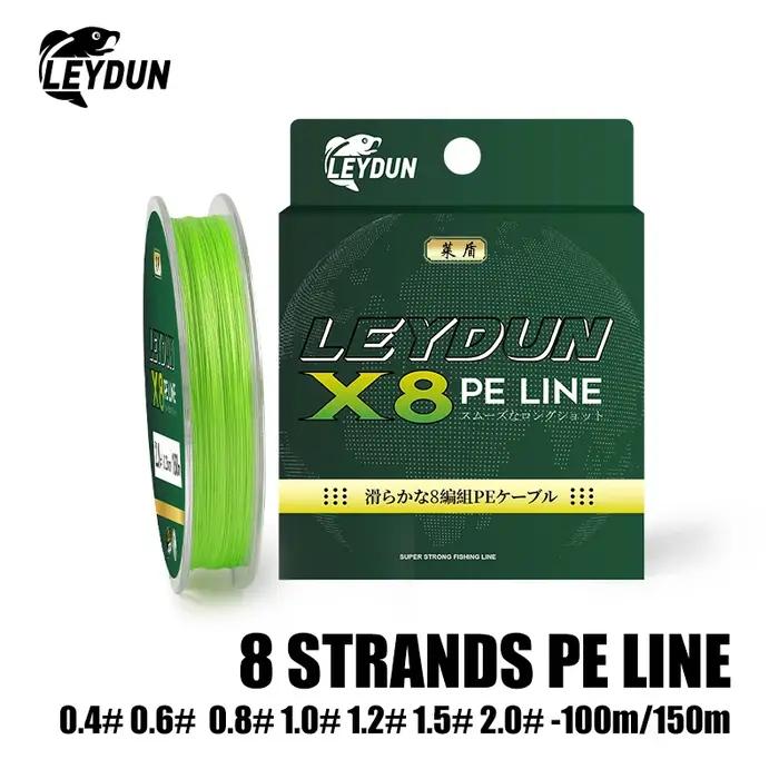 Leydun-Micro ligne de pêche tressée PE à 8 brins, fil lisse de 150m, tissé 8X, pour pêcher la carpe