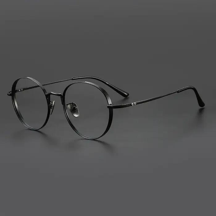 FIRADA mode lunettes rétro luxe pur titane lunettes rondes confortable Prescription lunettes cadre p