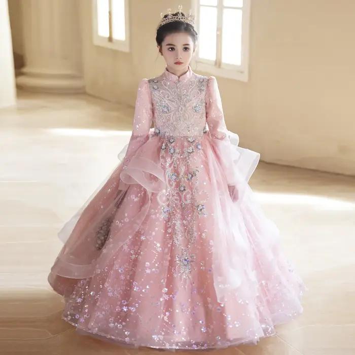 Robe de princesse rose élégante pour filles