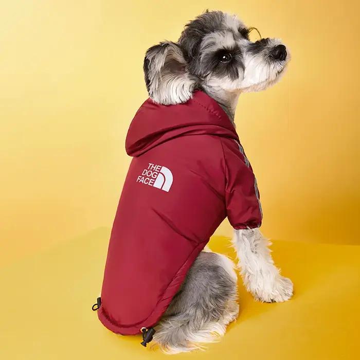 Chien hiver imperméable doudoune deux pattes à capuche réfléchissant animal de compagnie épaissir ch