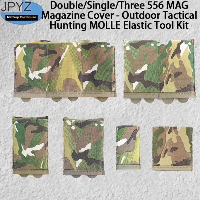 Couverture de chargeur double/simple/triple 556 MAG - Kit d'outils tactique extérieur MOLLE élastique pour la chasse
