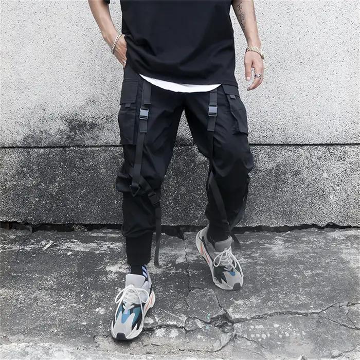 Pantalons cargo hommes style Harajuku techwear hip hop punk streetwear casual jogging urbain décontracté vacances
