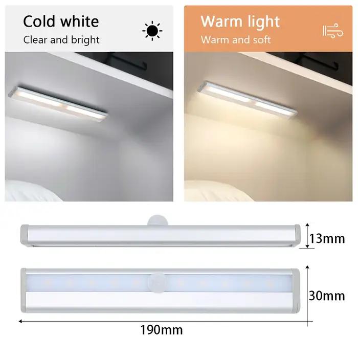 10 LED PIR capteur de mouvement sans fil LED veilleuses LED sous armoire lumière pour escalier placa