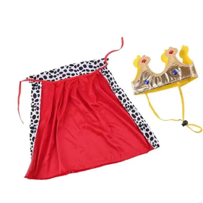 Ensemble costumes pour chiens avec enveloppe rouge casque doré