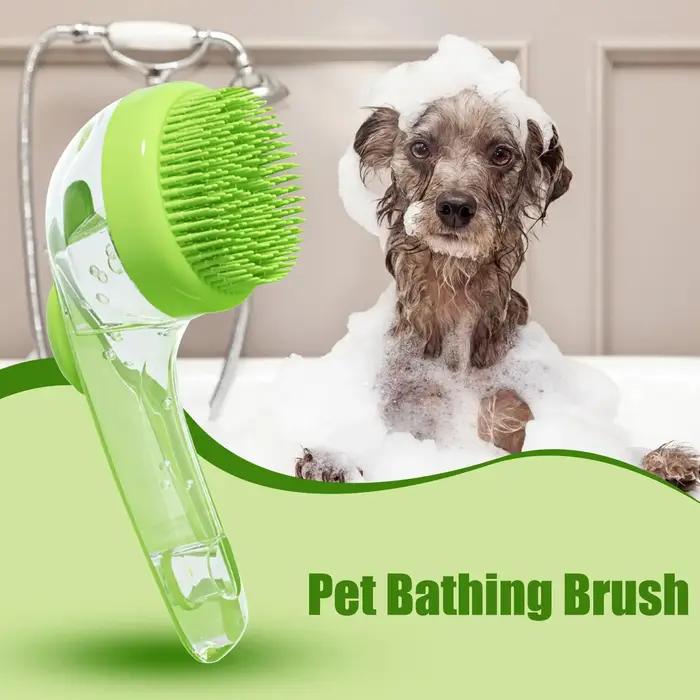 Brosse de Bain pour Chien avec Distributeur de Savon Douce et Anti-Chute de Poils Pour Soins Intenses et Moments Relaxants