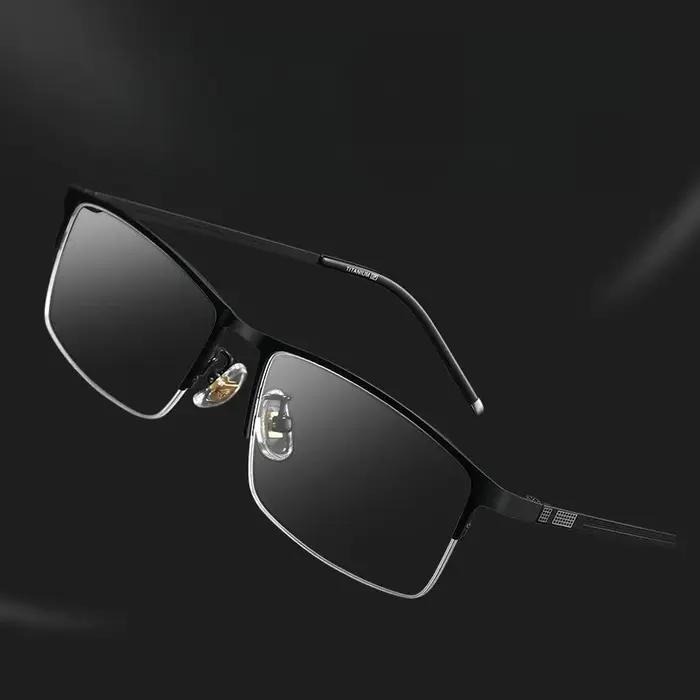 Monture de lunettes pour homme en alliage de titane moderne, semi-sans monture, ultra-légère, lunett
