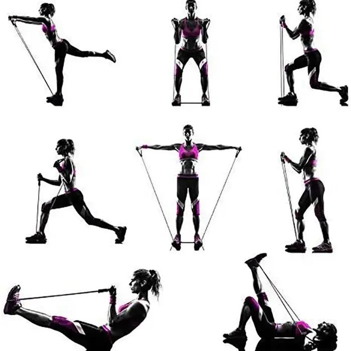 Bandes de résistance avec poignées, bandes d'exercice, bandes d'entraînement avec poignées pour hommes et femmes, équipement de musculation à la maison
