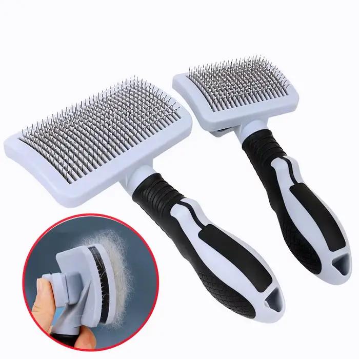Brosse de Massage pour chiens, peigne automatique, épilateur de poils d'animaux, autonettoyant, pour chat, toilettage pour animaux de compagnie, nettoyage à un bouton