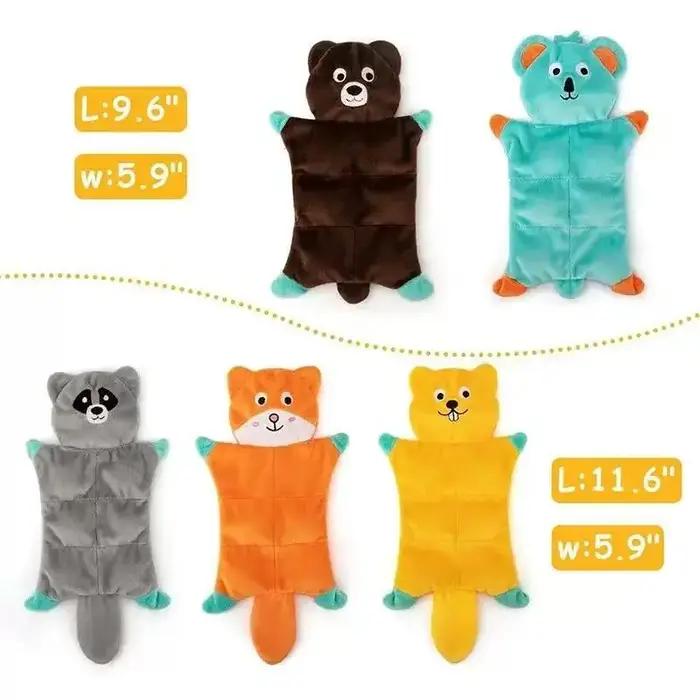Jouet grinçant en forme d'animal pour chien, jouets en peluche résistants aux morsures pour petits et moyens chiens, jouets interactifs pour chiots, accessoires pour chiens