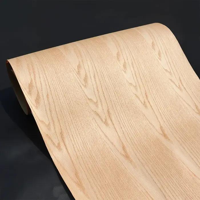 Placage en bois de chêne rouge naturel large 58x250cm, pour rénovation de meubles, panneaux muraux d