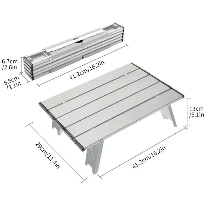 Table en rouleau légère, Mini sac à dos pliant, pêche pique-nique barbecue, Table d'extérieur en alu