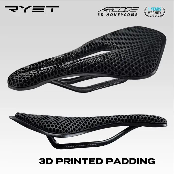 RYET 3D imprimé selle de vélo ultraléger en Fiber de carbone creux confortable respirant vtt gravier