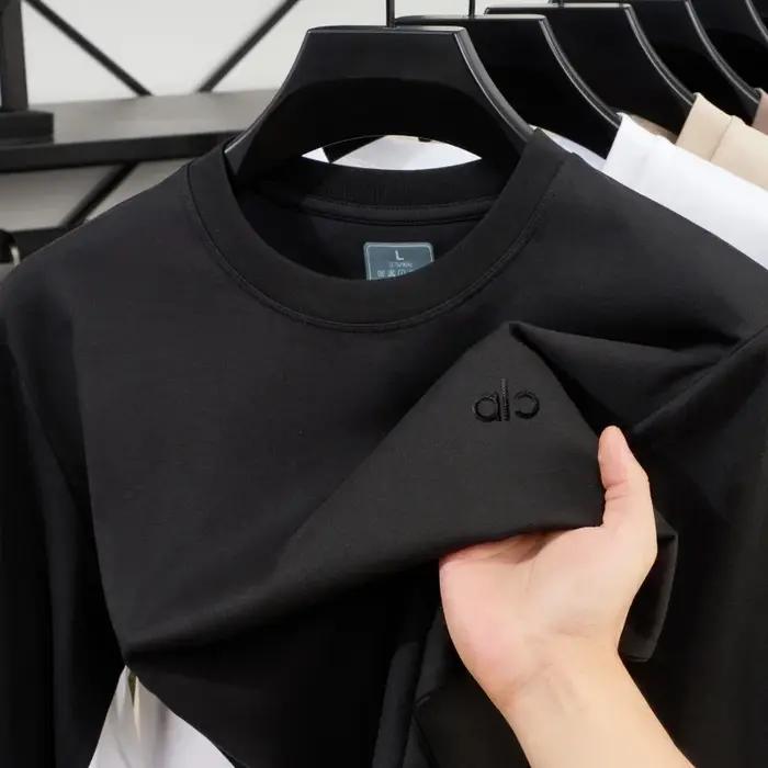 T-shirt à col rond pour homme, nouvelle collection automne, marque de mode haut de gamme, avec badge