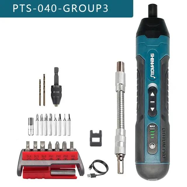 Ensemble d'outils électriques tournevis et mini perceuse rechargeable sans fil pour bricolage et réparation à la maison